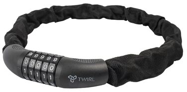 Замок ланцюговий кодовий, сталевий, чорний