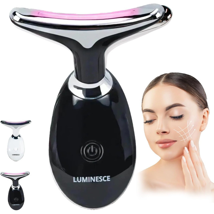 Масажер для обличчя проти зморшок, пристрій для краси обличчя з 7 режимами, пристрій для обличчя для підтяжки шкіри та ліфтингу Ems масаж обличчя (чорний), 7-in-1 Led Facialsculptor Original