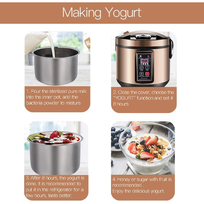 Машина для йогурту MLGB 6 л, ферментер чорного часнику, машина для кімчі, повністю автоматична машина для солодкого рисового вина, багатофункціональний ферментатор Natto Machine Black-gold 6L