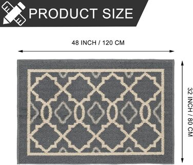 Килимок CHICHIC для вбирання бруду 80 x 120 см, килимок для внутрішніх дверей, нековзний та придатний для прання в пральній машині, водопоглинаючий, килимок для очищення вхідних дверей, коридору та вхідної зони, сірий, 80 x 120 см (прямокутний)