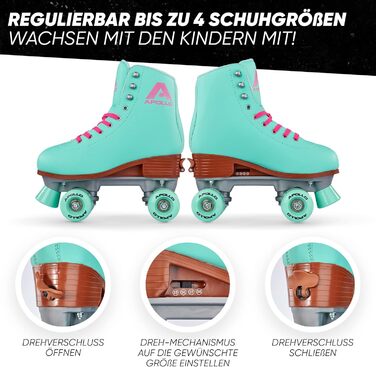 Роликові ковзани Apollo Disco Roller, Classic Roller Роликові ковзани для дітей та дорослих Роликові ковзани з регулюванням розмір