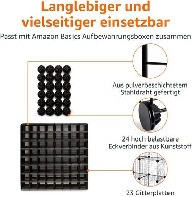 Штабелювані полиці для зберігання Storeo Basics з 6 кубиками, дротяна сітка, 66 x 32 x 96,5 см, чорні 6 кубиків - 66 x 32 x 96,5 см чорні