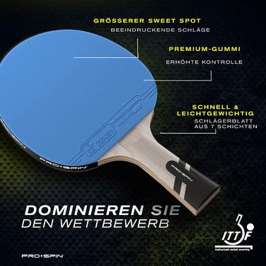 Ракетка для настільного тенісу PRO SPIN карбонова професійна, синя/фіолетова, 2 шт.