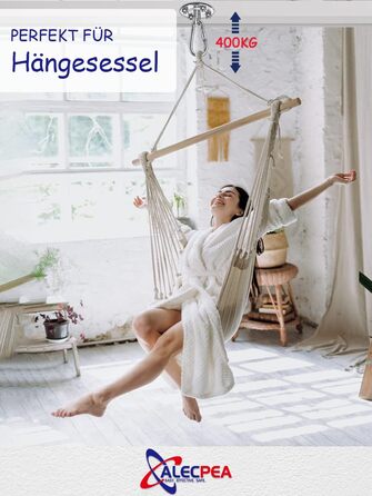 Стельові гачки ALECPEA з нержавіючої сталі для боксерських груш комплект 2 - Вантажопідйомність 400 кг - Вибухозахищене кріплення