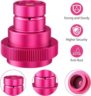 Швидкий адаптер WOKICOR CO2, адаптер 425 г циліндр 60 л трапецієподібна різьба TR21-4, швидкий адаптер для CO2, сумісний з Duo/Terra/Art, рожевий, легке встановлення