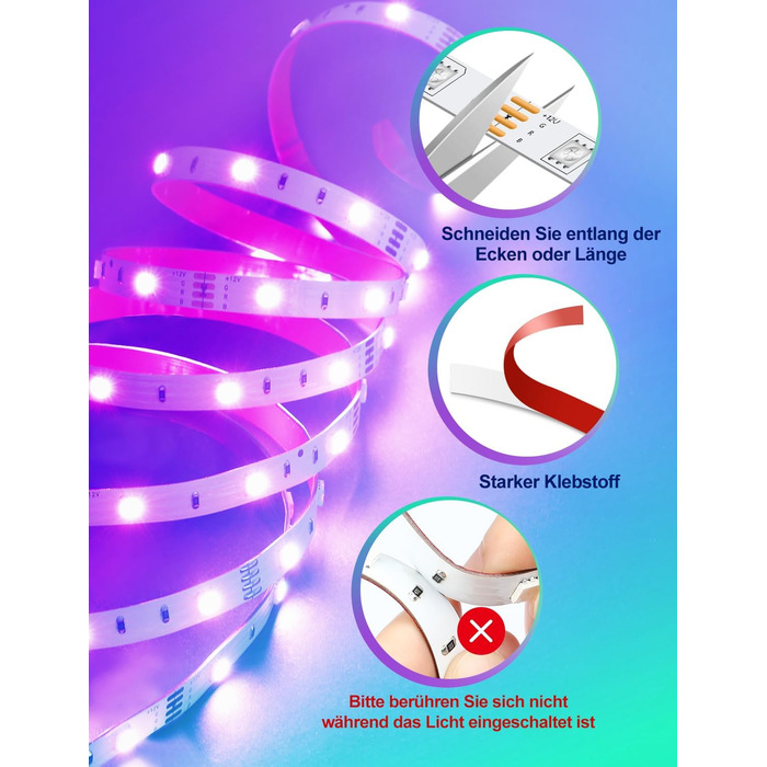 Світлодіодна стрічка 6м, RGB світлодіодна стрічка, гірлянди з пультом дистанційного керування до 6м, музична синхронізація кольору