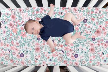 Комплект постільної білизни Jupeollon для дівчаток, жираф, квітковий візерунок, дитяча, дитяче ліжечко, 4-спальне простирадло, ліж