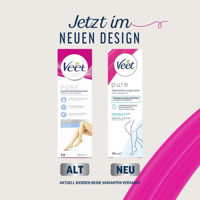 Крем для видалення волосся Veet 100 мл для чутливої шкіри (Veet Cold Wax Strips Double Strips, Veet Hair Removal Cream 1 x 100 мл), 10 шт., Double Strips -