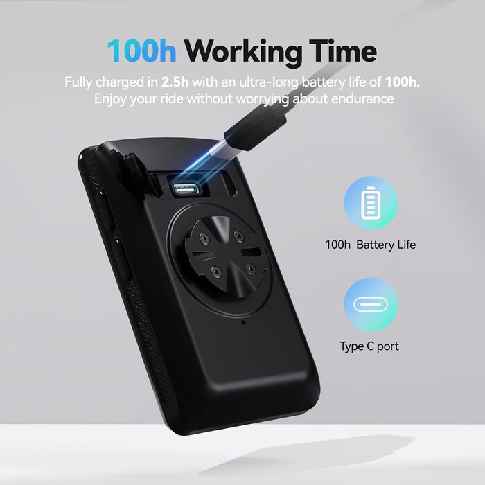 Велокомп'ютер CYCPLUS GPS, 2.8 дюйма, IP67, Електроніка/Bluetooth/ANT, Чорний