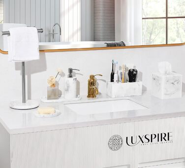 Тримач для зубних щіток із смоли Luxspire, 5 відділень для зубних щіток Ручна робота Тримач для електричної зубної щітки Зубна пас