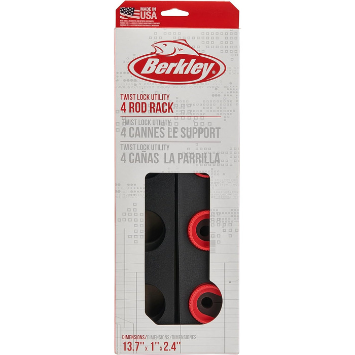 Інструменти та обладнання Berkley Unisex-Adult BRMTL, чорні, один розмір Twist Lock Utility 4 Stangen