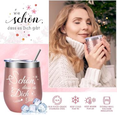 Подарунки для жінок, подарунковий набір на день народження для жінок з винним келихом з нержавіючої сталі об&39ємом 12 унцій та затишною ковдрою, натхненні різдвяні подарунки для найкращої подруги, мами, сестри, дружини