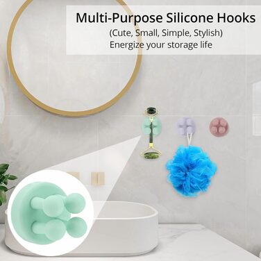 Силіконових тримачів для зубних щіток, тримач для бритви, тримач для зубних щіток без свердління, тримач для зубних щіток настінний, багатофункціональний гачок, тримач для зубних щіток самоклеючий для ванної, кухні, вітальні, 6