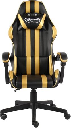 Ігрове крісло Чорно-золоте ігрове крісло зі штучної шкіри, модель 20520