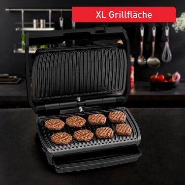 Контактний гриль Tefal OptiGrill Elite XL, 16 програм, Цифровий дисплей з індикатором рівня приготування, Знімні пластини XL, Електрогриль, Чорний, GC760812