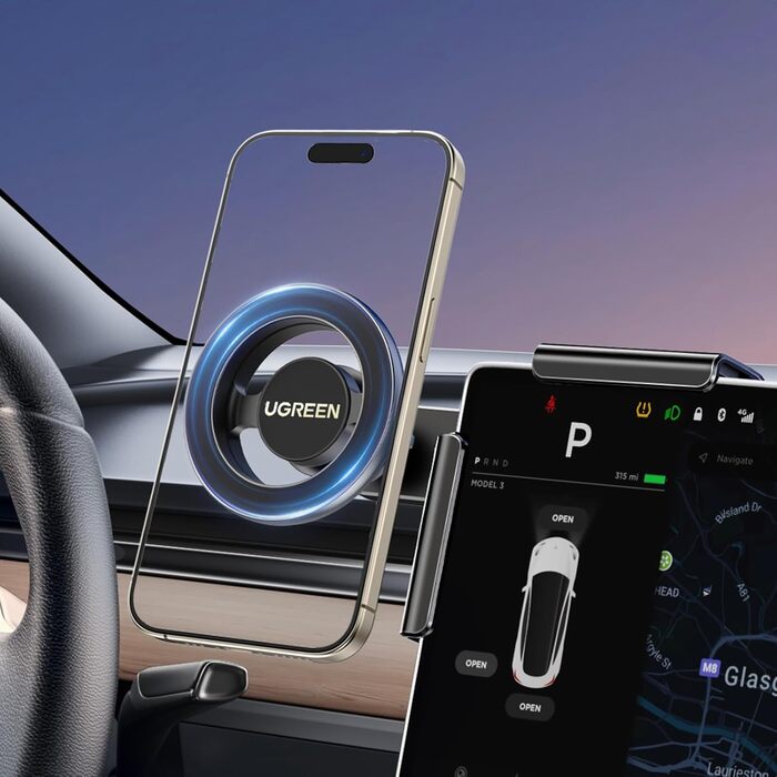 Автомобільний магніт UGREEN для тримача мобільного телефону для Tesla, сумісний з автомобільним тримачем MagSafe, поворотний автом
