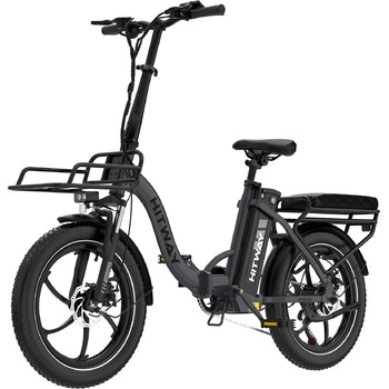Електричний велосипед HITWAY E Bike BK6SL1-36V15.6Ah з двигуном 250 Вт, 20-дюймовий, запас ходу 70-150 км, 7 швидкостей, керування через додаток, складаний, водонепроникний педелецький велосипед IP54 SILVER