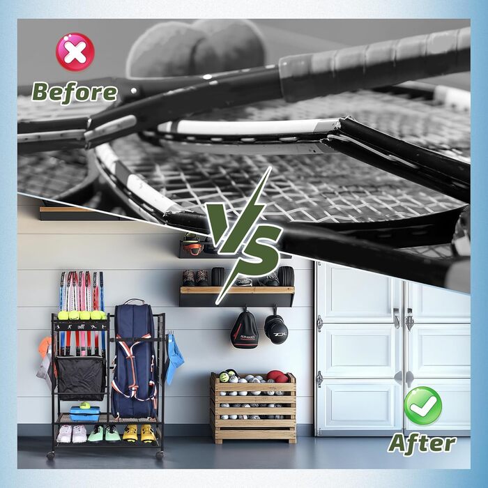 Органайзер для тенісних сумок Mythinglogic – тримач для ракеток, м’ячів та аксесуарів