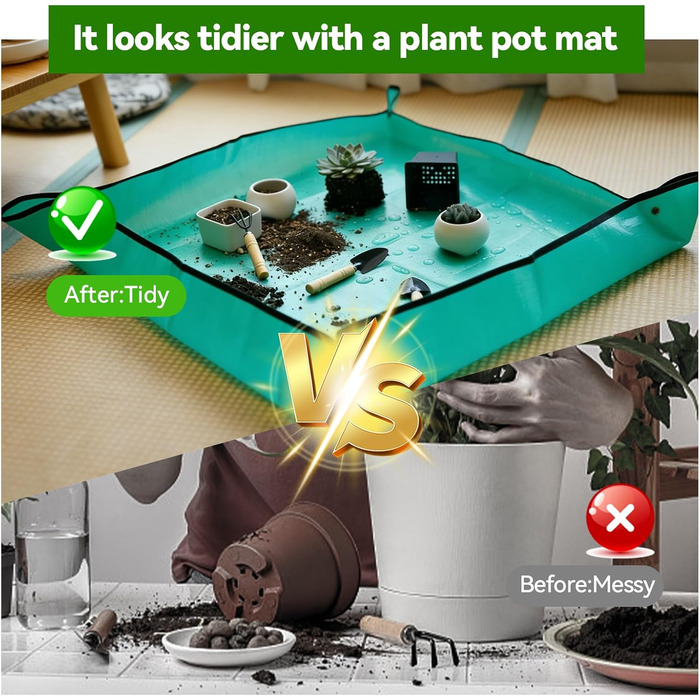 Набір садових інструментів Auvstar, 7 предметів лопатка, граблі, секатор та інше для догляду за садом. З міцним чохлом для зберігання та килимком для пересадки рослин. Ідеальний подарунок для садівників та садівниць