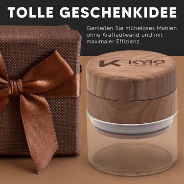 Подрібнювач натурального дерева Велика, високоякісна дробарка з 3 частин з магнітною кришкою (горіх)