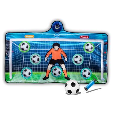 Електронні ворота та футбольний килимок з лічильником рахунків для двох гравців Футбольна гра для приміщень та саду Подарунок від футбольних воріт для хлопчиків та дітей вкл. м&39яч та насос