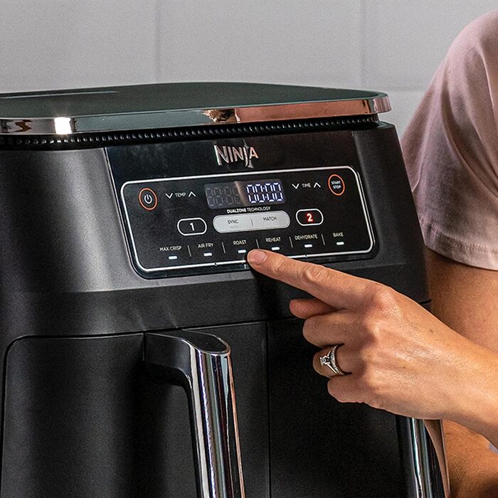 Двозонна цифрова фритюрниця Ninja Foodi, фритюрниця 7.6 л, 2 відділення, з антипригарним покриттям, кошики, які можна мити в посуд