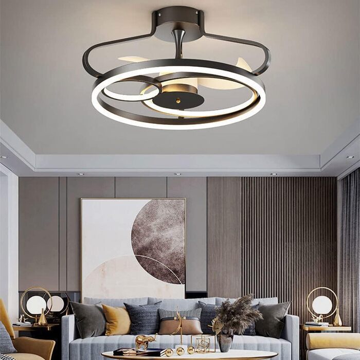 Світлодіодний стельовий світильник з регулюванням яскравості, стельовий вентилятор зі світлодіодним підсвічуванням, регульованою ш