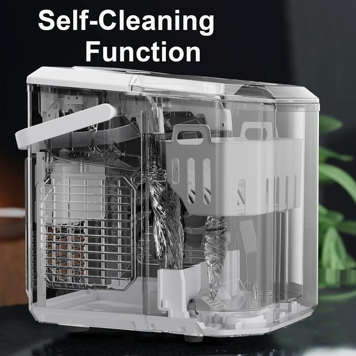 Машина для виробництва кубиків льоду Міні портативна, компактна стільниця для виробництва кубиків льоду, 6-хвилинний швидкісний льодогенератор, самоочисний льодогенератор для дому, білий