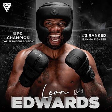 Боксерський шолом RDX для кікбоксингу, бойових мистецтв, тренувань з ММА, шкіряний шолом Maya Hide Kara для спарингу муай-тай, боксерський шолом для крав-мага, муай-тай, карате та тхеквондо, чорний, розмір M