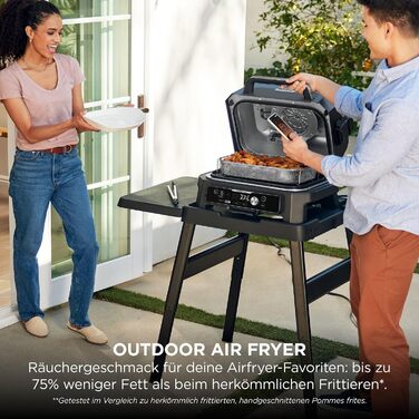 Електричний BBQ-гриль-смокер Ninja Woodfire Pro Connect XL, синій/чорний