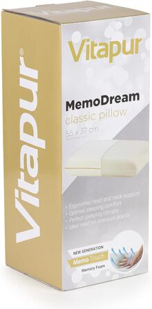 Ергономічна подушка для шиї та голови Vitapur MemoDream високоякісні матеріали, повітропроникність та стандарт Oeko-TEX 100 оптимальний комфорт сну для будь-якої пози B07FRDZC