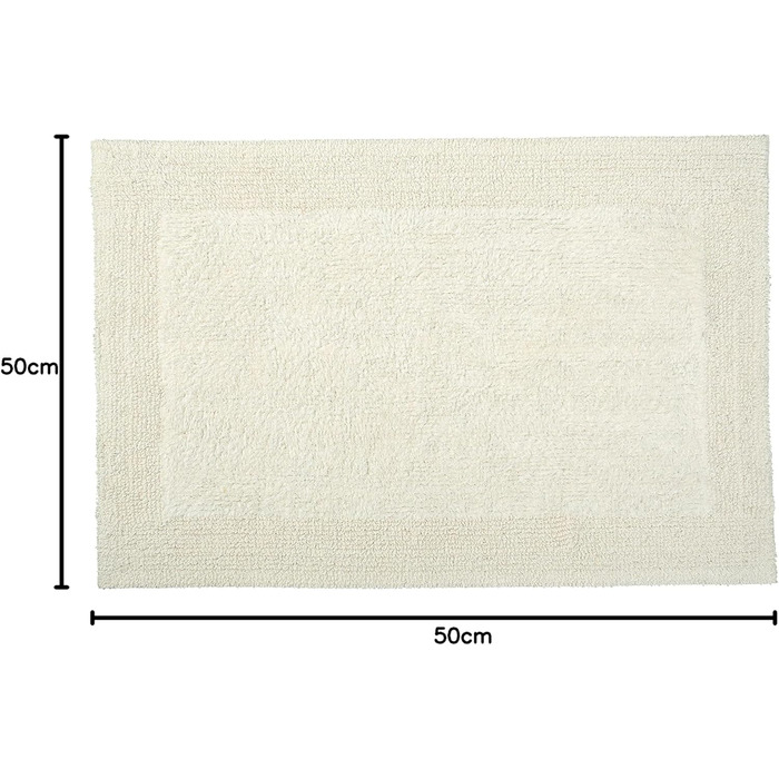 Килимок для ванної Kleine Wolke Cotone, 50 x 50 см без вирізу, натуральний колір, 50 x 50 см (прямокутний)