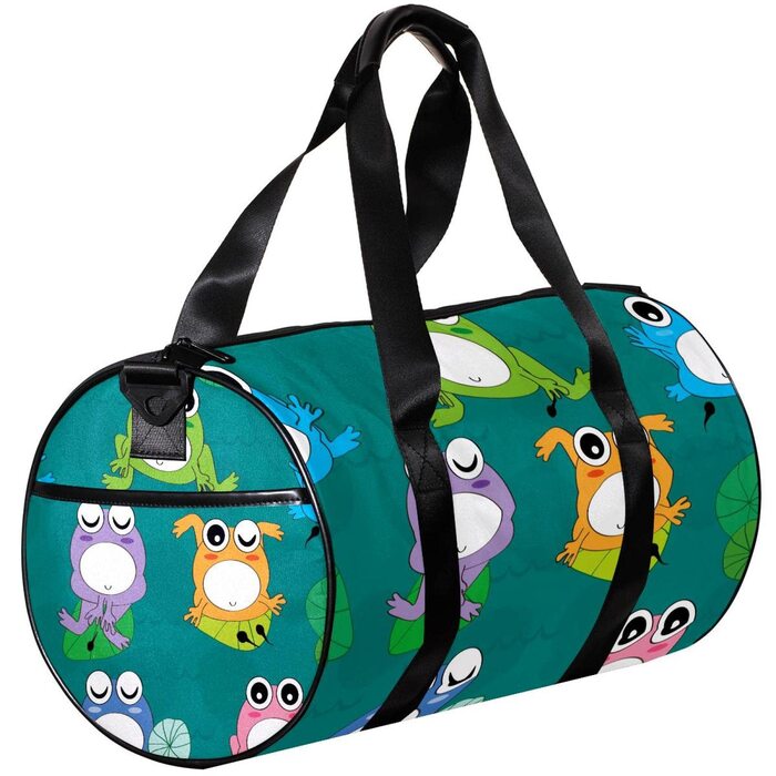 Спортивна сумка, маленька дорожня сумка, сумка для шопінгу та йоги, з кумедним мультяшним дизайном жабок, сумка для фітнесу на відкритому повітрі, ручна поклажа