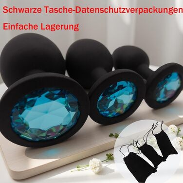 Набір анальних пробок ZYQMEL, силікон, синій, 3 шт.