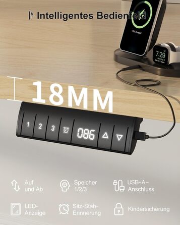 Стіл Homall з регульованою висотою 140x70 см з портом зарядки USB-A, електричний стіл з лотком для кабелів, стіл для роботи стоячи з 3 функціями пам&39яті, комп&39ютерний стіл бежевий 140x70 см білий бежевий