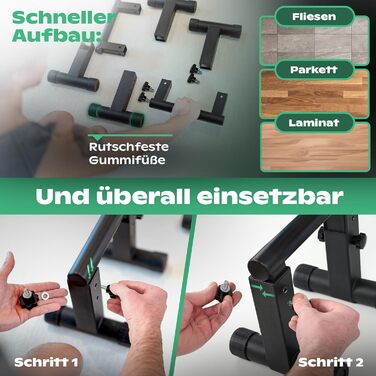 Ручки для віджимань 3-в-1 - Регульована рукоятка для калістеніки, стійки на руках та ручок для віджимань Ручки для віджимань, зручні для зап&39ястя, ідеальне обладнання для домашньої студії, тренажерного залу та в дорозі POWERNOVA Metal
