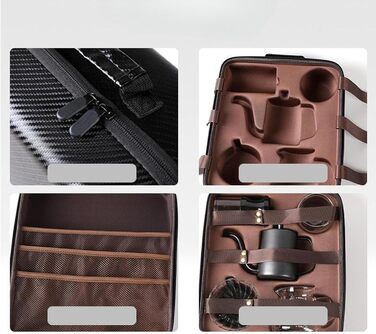 Стильна сумка-органайзер для кави, портативна сумка для зберігання кавового приладдя в подорожах, чохол для переноски кавоварок (включаючи капсульні), багатофункціональна сумка для кави на кожен день