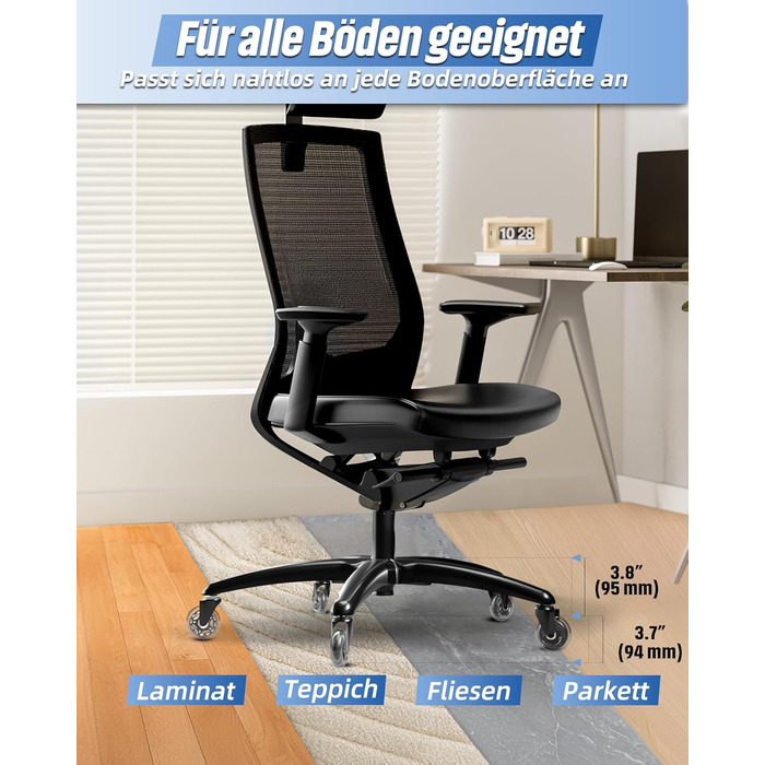 Основа офісного крісла Sytopia, 70 см, міцна металева поворотна основа, вантажопідйомність до 200 кг, універсальна для роликів 11 мм x 22 мм та газової пружини 50 мм, міцна, матово-чорна