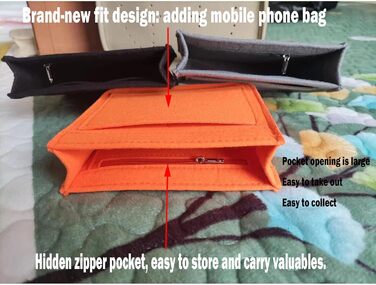 Фетровий органайзер Lckaey для сумки Hermes Evelyne III TPM PM GM вставка для сумки mini 16 29 33 органайзер для гаманця Y003 Blac