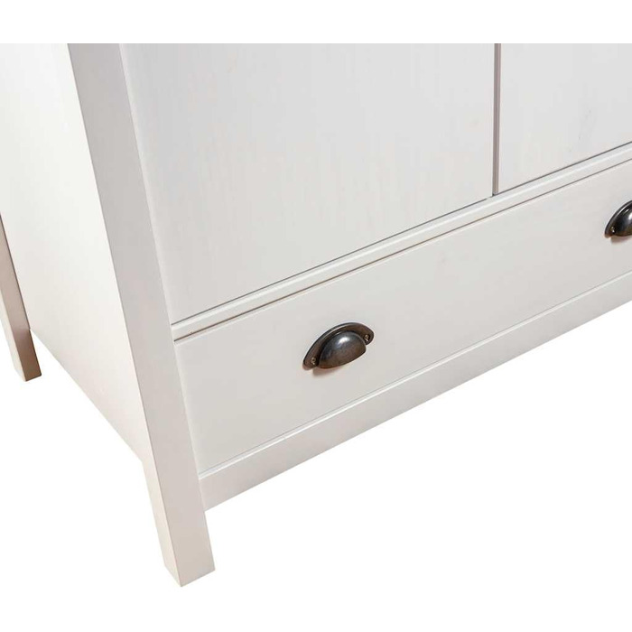 Шафа з масиву сосни з 3 дверима та 2 шухлядами, дерев&39яна шафа, шафа для спальні, 127x50x170 см, біла