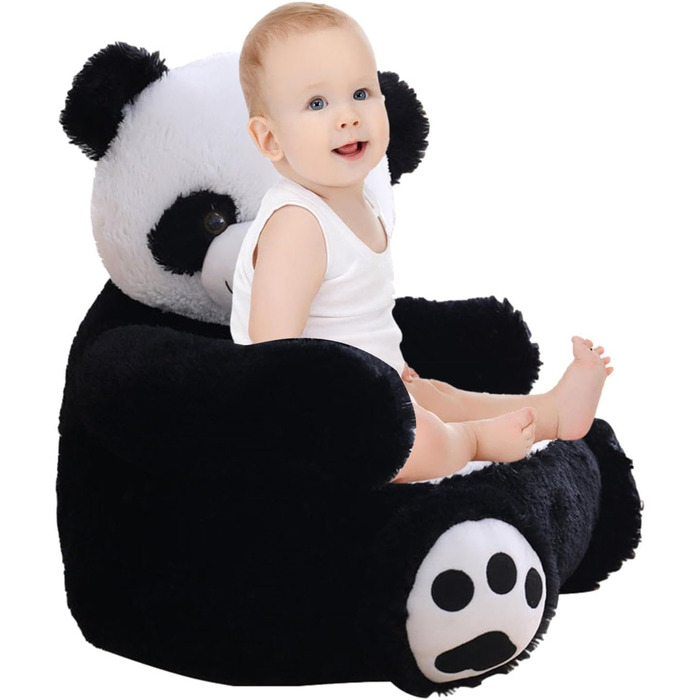 Дитяче тканинне крісло-панда pologmase Плюшеве дитяче крісло-диван-панда, дитячий диван-крісло для читання, сидіння-підтримка для тварин для дітей, малюків, хлопчиків, дівчаток, велика панда