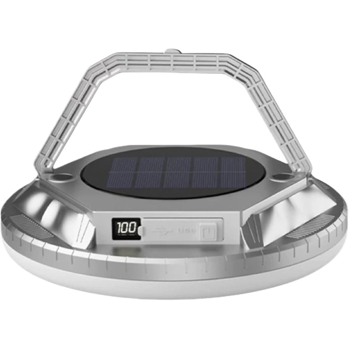 Ліхтар для кемпінгу, 1600 люмен, ліхтар для виживання на сонячній енергії, водонепроникний ліхтар для намету, для використання на вулиці, у саду, на подвір&39ї, на патіо, на балконі, для походів, для бекпекінгу, сріблястий