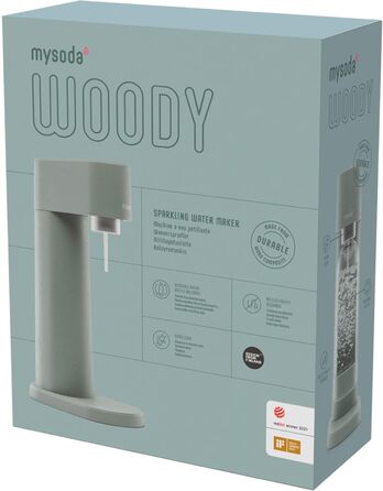 Деревний поновлюваний деревний композитний виробник газованої води з пластиковою пляшкою без BPA об'ємом 1 л (без балона CO2) - Шавлія зелена (голуб)