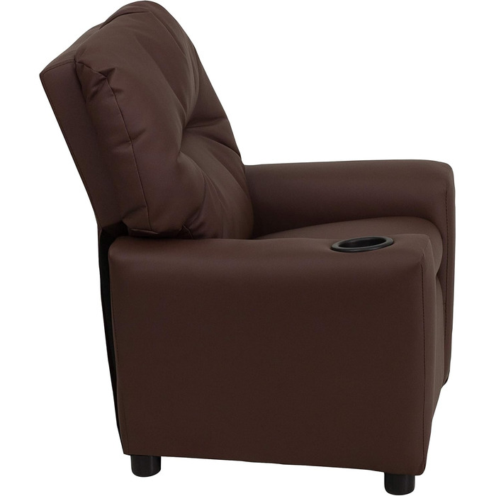 Дитяче крісло Flash Furniture, сучасне, з підсклянником, шкіра, коричнева LeatherSoft