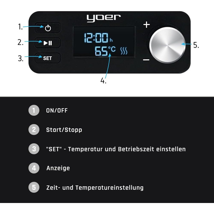 Дегідратор, 450 Вт, 4000 см2, таймер на 24 години, LED-дисплей, нержавіюча сталь INOX, без BPA, модульна конструкція, дегідратор для їжі, грибів, фруктів, м'яса, риби, овочів, 01S