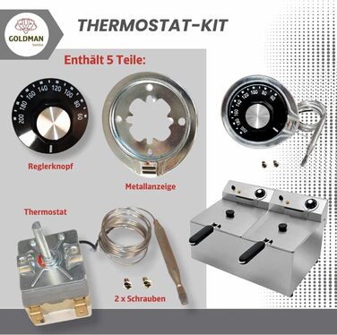 Універсальний термостат для промислової фритюрниці, громадського харчування, універсальна заміна з регулятором (від 50 C до 205 C), 24007