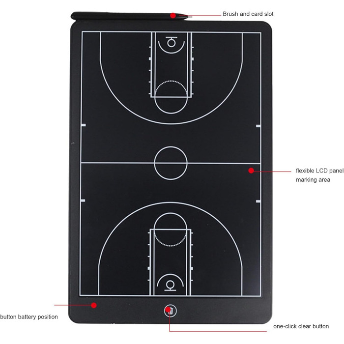 РК-дошка для письма, РК-дошка для малювання, 16-дюймова футбольна тактична дошка для письма - нотатки для футбольних тренерів, РК-планшет для стратегічного письма, обладнання p A