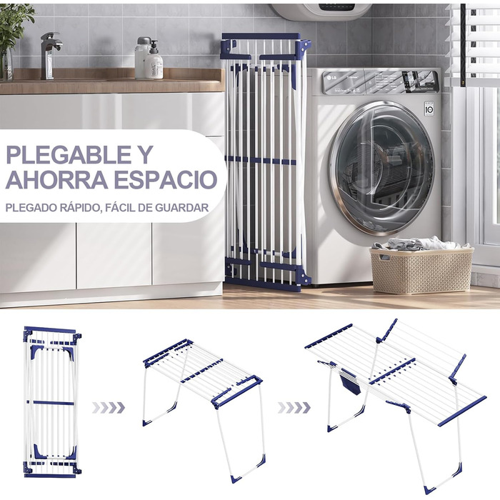 Сушарка для одягу, Сушарка для одягу з крилами, Сушарка для одягу, Висувна складна сушарка для одягу з мішком для затискачів та тр