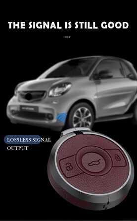 Чохол для ключів KUNIO підходить для Mercedes SMART Fortwo 1 Brabus 1 підходить для Mercedes SMART 2022 2023 Захисний чохол Чохол для ключів зі сплавної шкіри Брелок 3 кнопки білий