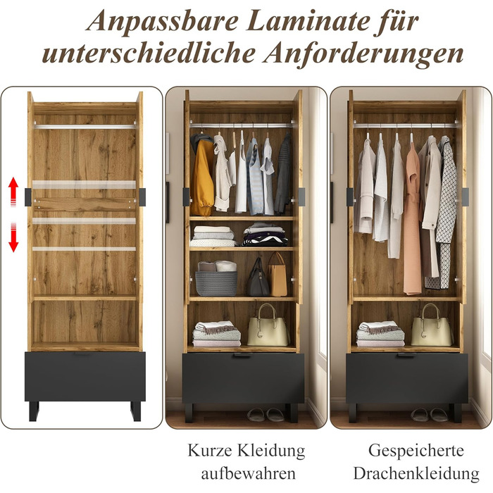 Шафа для одягу KecDuey з лавкою для взуття та подушками, шафа для передпокою, вішалка для аксесуарів спереду, висувні ящики та рег